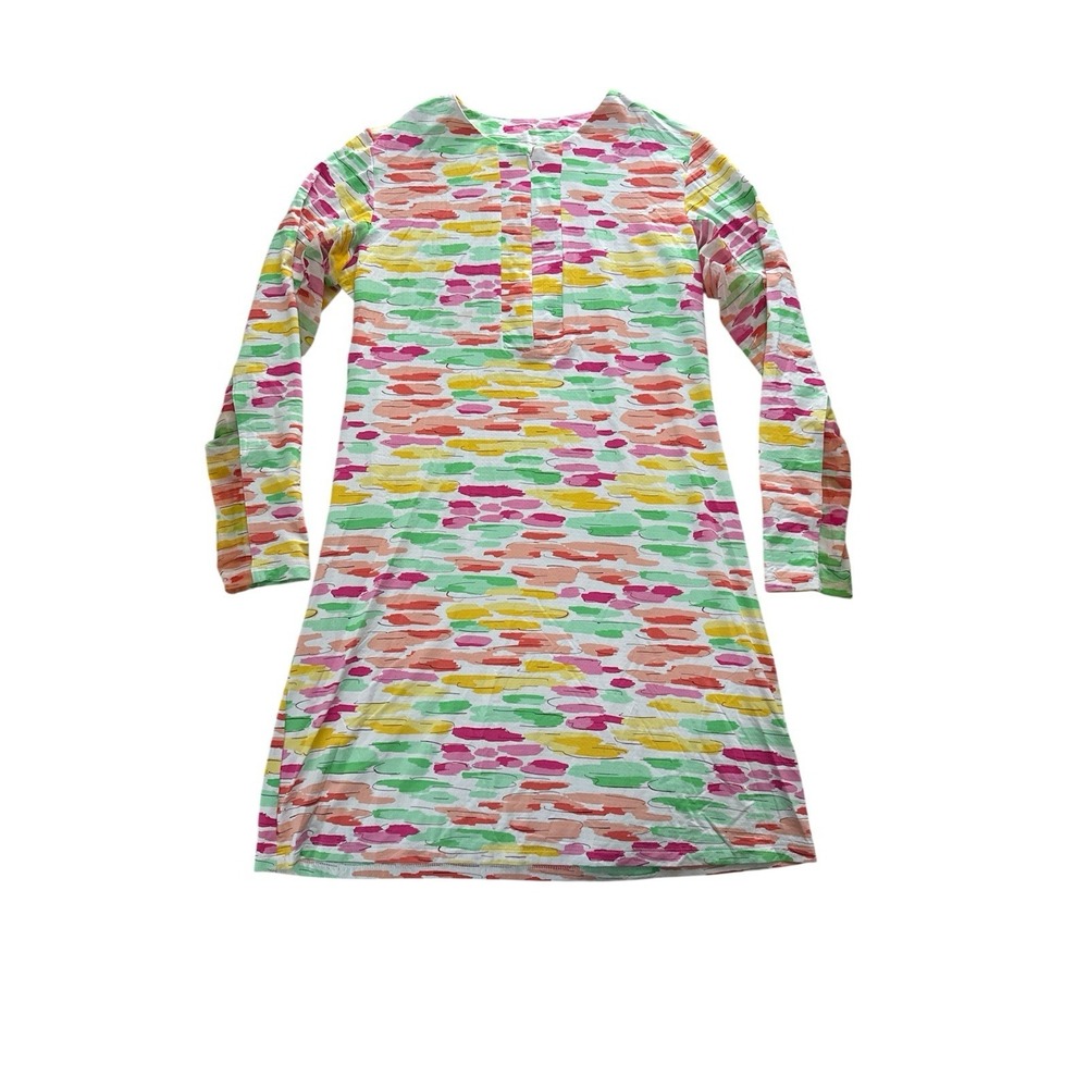 IBKUL Long Sleeve‎ Dress Large Multicolor Mock Neck Zip Moisture Wicking UPF 50